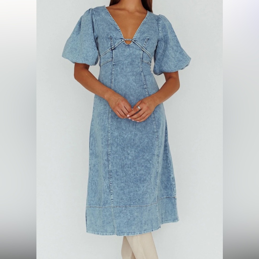 Blue Denim Maxi Dress